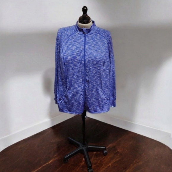 Women's Livi Active Jacket by Lane Bryant 26/28 Blue White - Picture 2 of 9